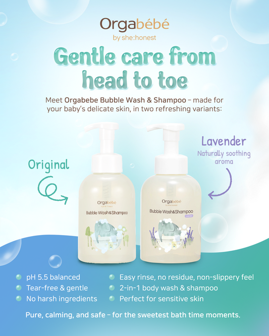 Orgabebe Bubble Wash and Shampoo 500mL