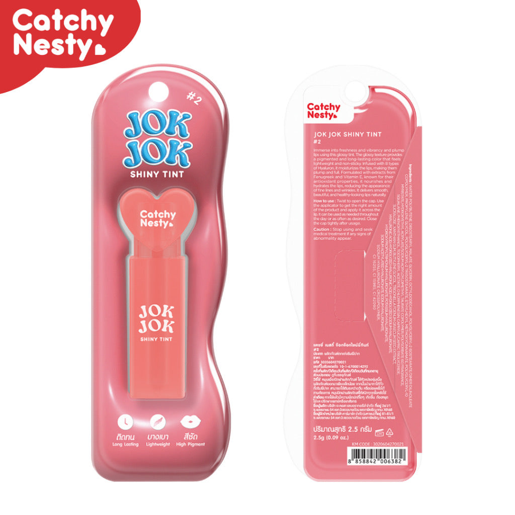 Catchy Nesty Jok Jok Glossy Liptint Long lasting Waterproof Lipstick Moisturize Pigmented Lip Viral