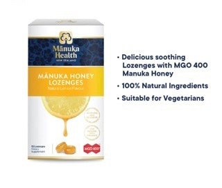 Manuka Health MGO 400+ Honey Lozenges 100% Pure New Zealand Product