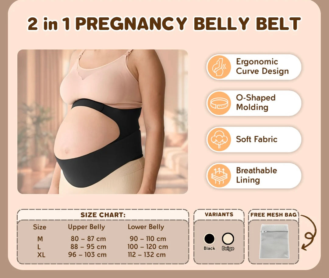 Lunabebe Premium Seamless 2 in 1 Pregnancy Belly and Back Support