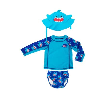 ZOOCCHINI UPF50 3-PIECE SWIM SET (SUNHAT, RASH GUARD, DIAPER)