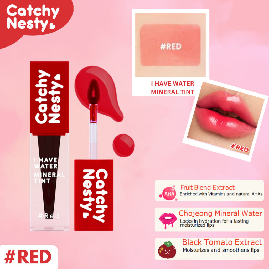 Catchy Nesty I Have Water Mineral Liptint Long lasting Waterproof Lipstick Moisturize Pigmented Lip