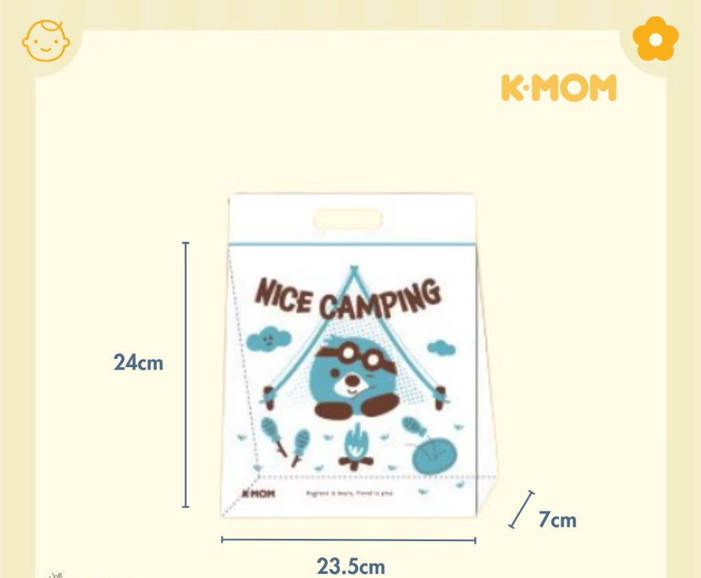 K-Mom Kids Zipper Bag with Handle – Medium (Clear Transparent) - 35 pcs