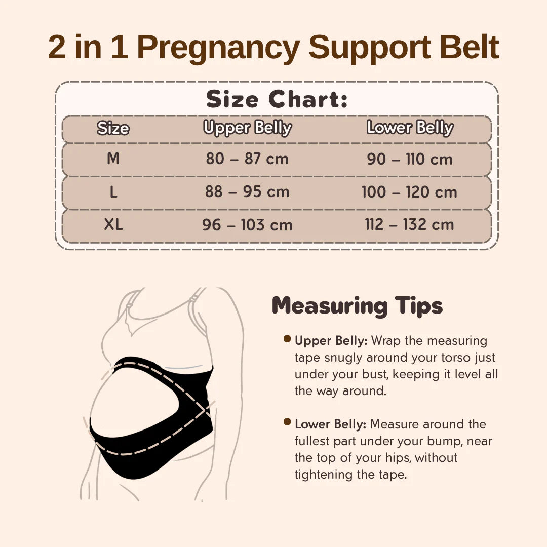 Lunabebe by Mama Blends Premium Seamless 2 in 1 Pregnancy Belly and Back Support