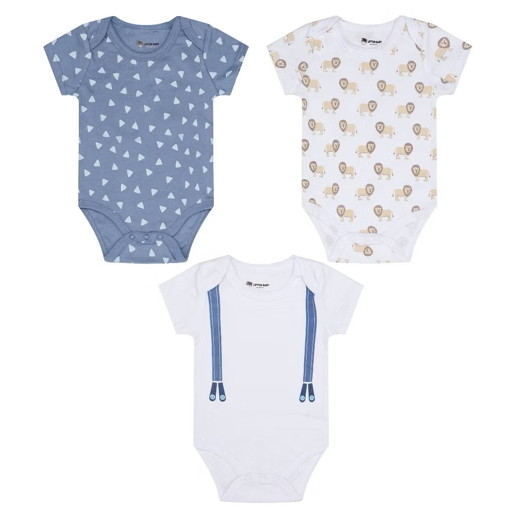Lipton Baby Boys Rompers/Onesies 3's