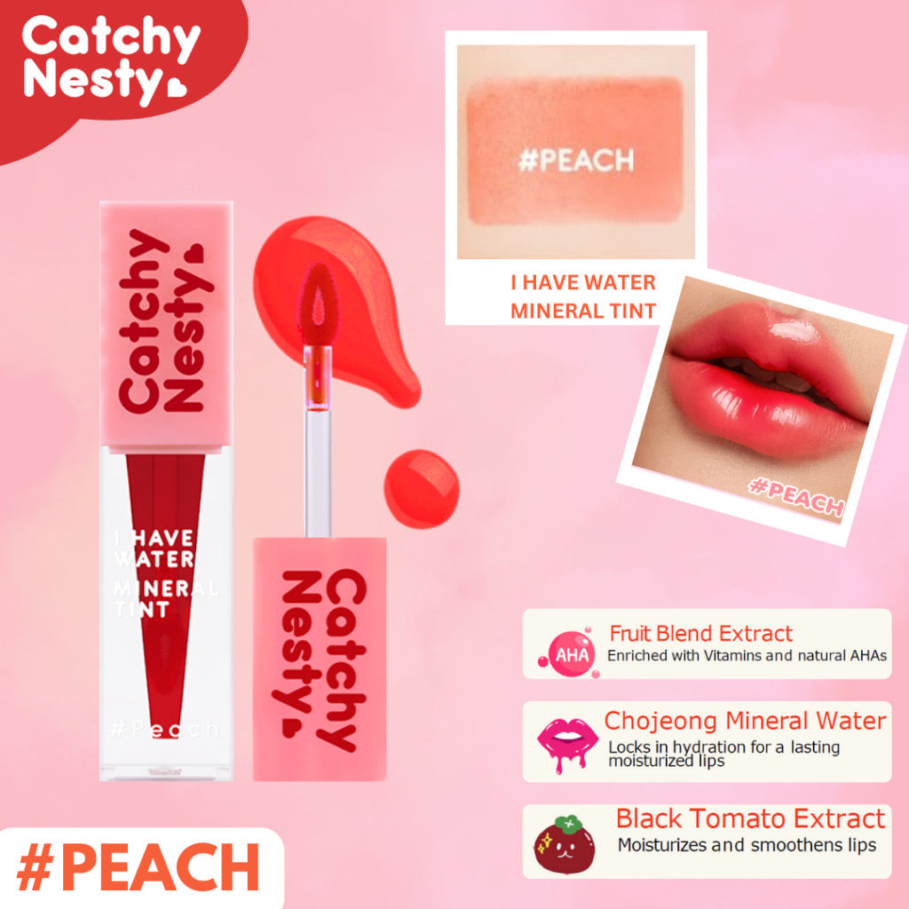 Catchy Nesty I Have Water Mineral Liptint Long lasting Waterproof Lipstick Moisturize Pigmented Lip