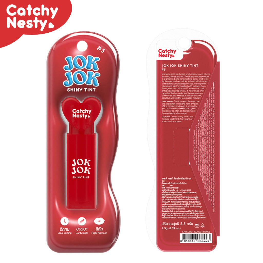 Catchy Nesty Jok Jok Glossy Liptint Long lasting Waterproof Lipstick Moisturize Pigmented Lip Viral