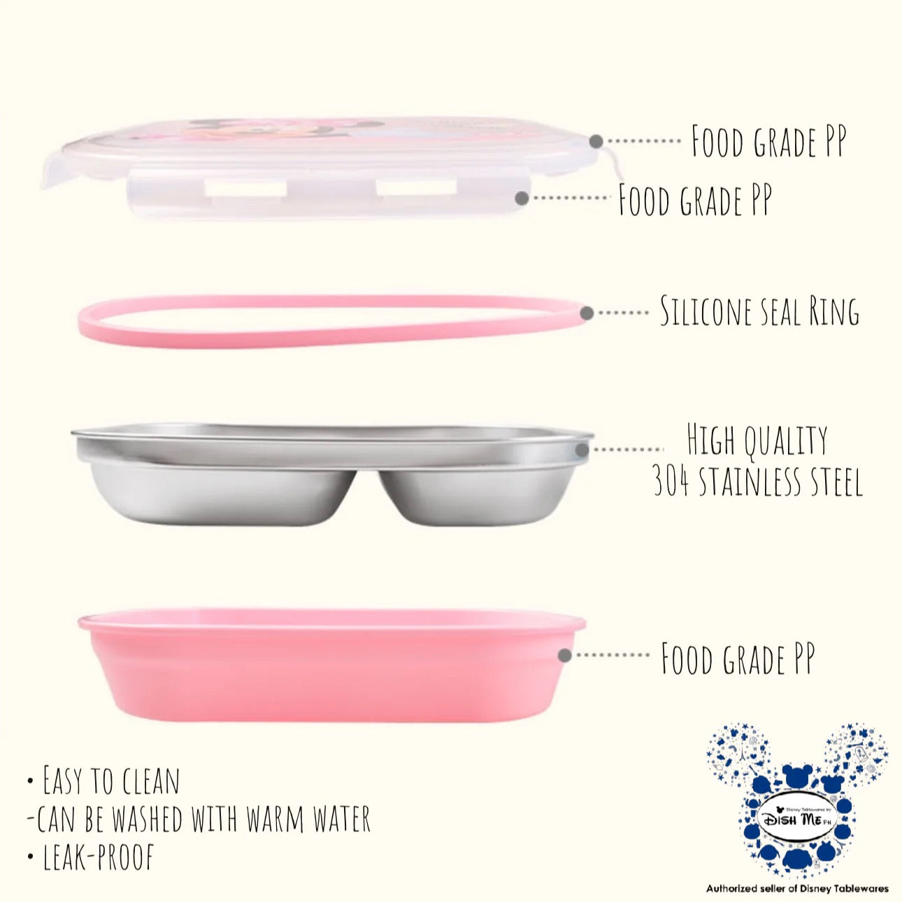 Dish Me Disney 3 Grid Stainless Lunch Box