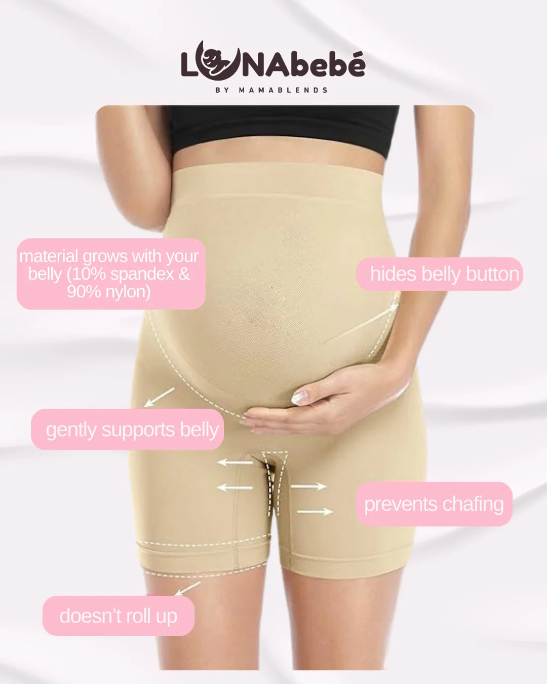 LUNABEBE PREGNANCY SUPPORT BIKER SHORTS