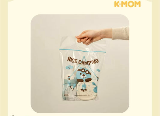 K-Mom Kids Zipper Bag with Handle – Medium (Clear Transparent) - 35 pcs