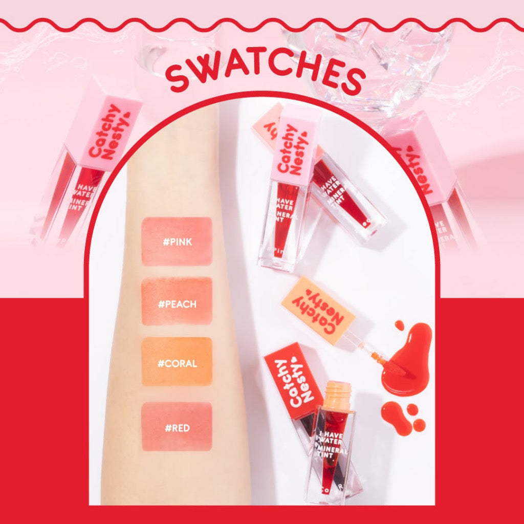 Catchy Nesty I Have Water Mineral Liptint Long lasting Waterproof Lipstick Moisturize Pigmented Lip
