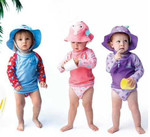 ZOOCCHINI UPF50 3-PIECE SWIM SET (SUNHAT, RASH GUARD, DIAPER)
