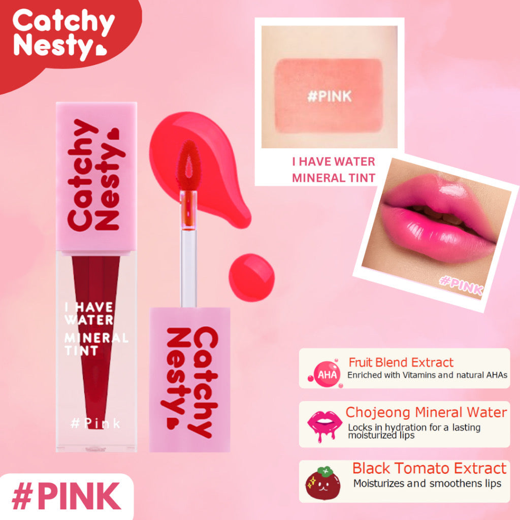 Catchy Nesty I Have Water Mineral Liptint Long lasting Waterproof Lipstick Moisturize Pigmented Lip