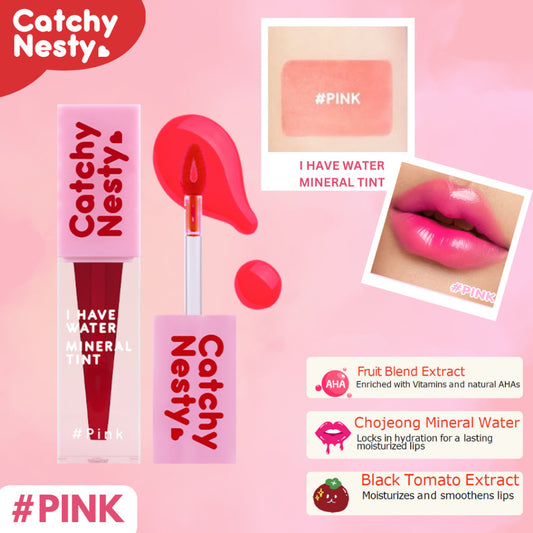 Catchy Nesty I Have Water Mineral Liptint Long lasting Waterproof Lipstick Moisturize Pigmented Lip