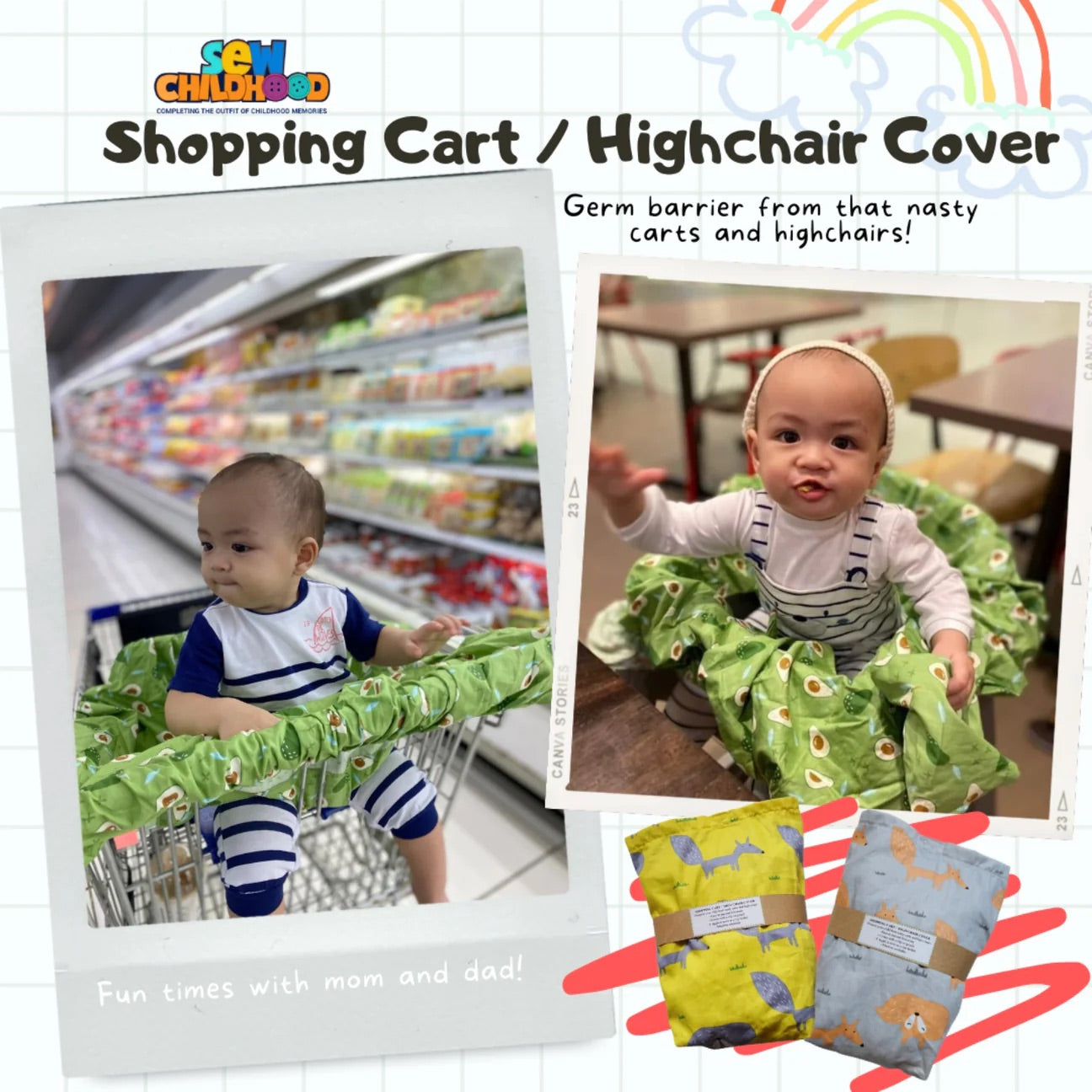 Sew Childhood Shopping Cart / Highchair Cover