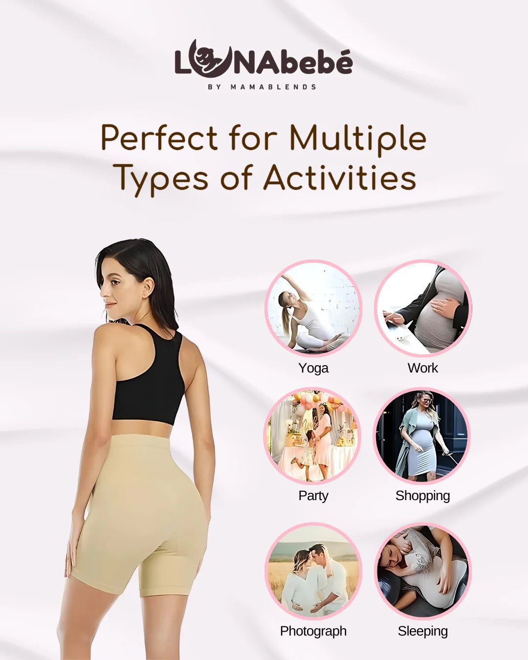 LUNABEBE PREGNANCY SUPPORT BIKER SHORTS