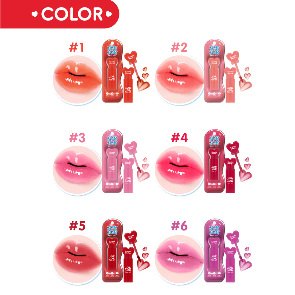 Catchy Nesty Jok Jok Glossy Liptint Long lasting Waterproof Lipstick Moisturize Pigmented Lip Viral