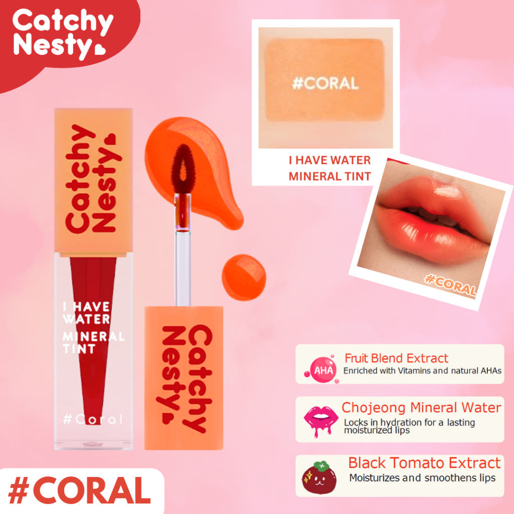 Catchy Nesty I Have Water Mineral Liptint Long lasting Waterproof Lipstick Moisturize Pigmented Lip