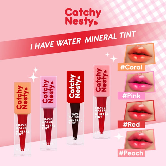 Catchy Nesty I Have Water Mineral Liptint Long lasting Waterproof Lipstick Moisturize Pigmented Lip