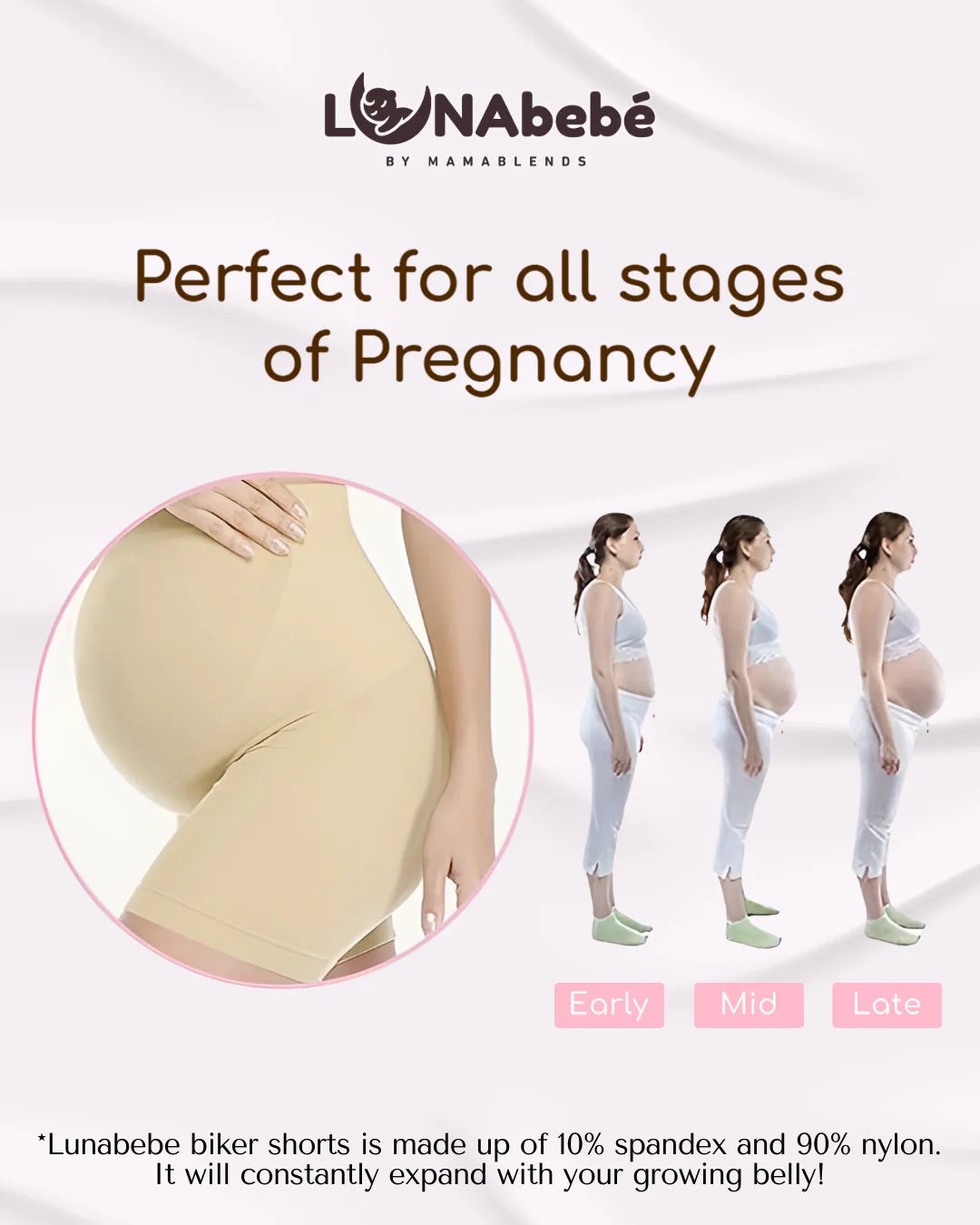 LUNABEBE PREGNANCY SUPPORT BIKER SHORTS