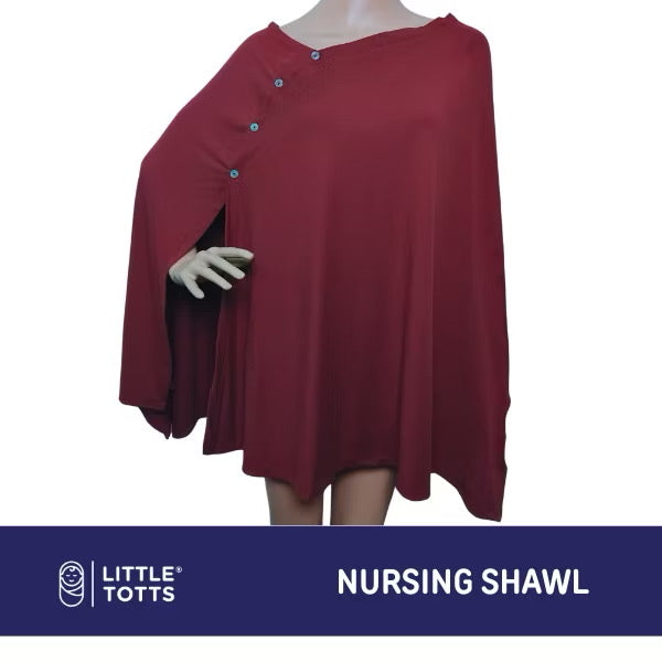 Little Totts Nursing Shawl - Larger Size breastfeeding multi-use poncho cover