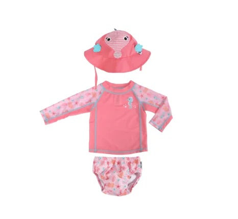 ZOOCCHINI UPF50 3-PIECE SWIM SET (SUNHAT, RASH GUARD, DIAPER)
