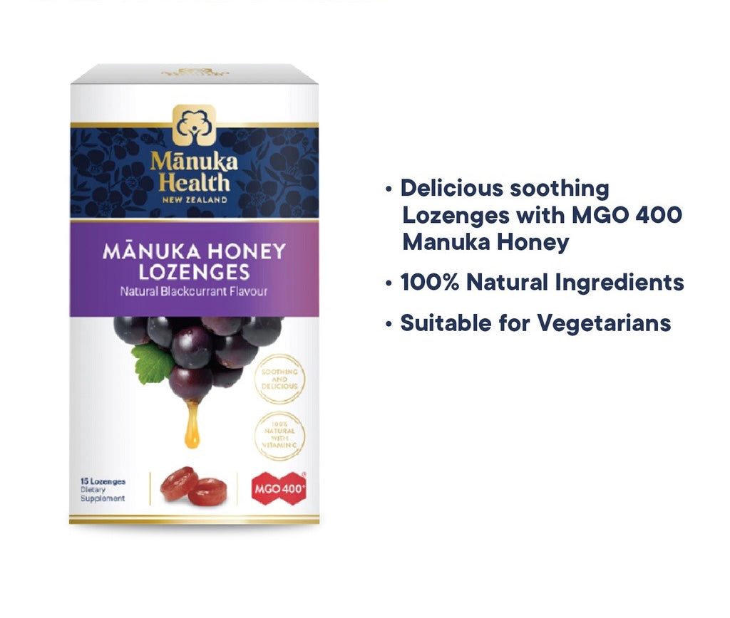 Manuka Health MGO 400+ Honey Lozenges 100% Pure New Zealand Product