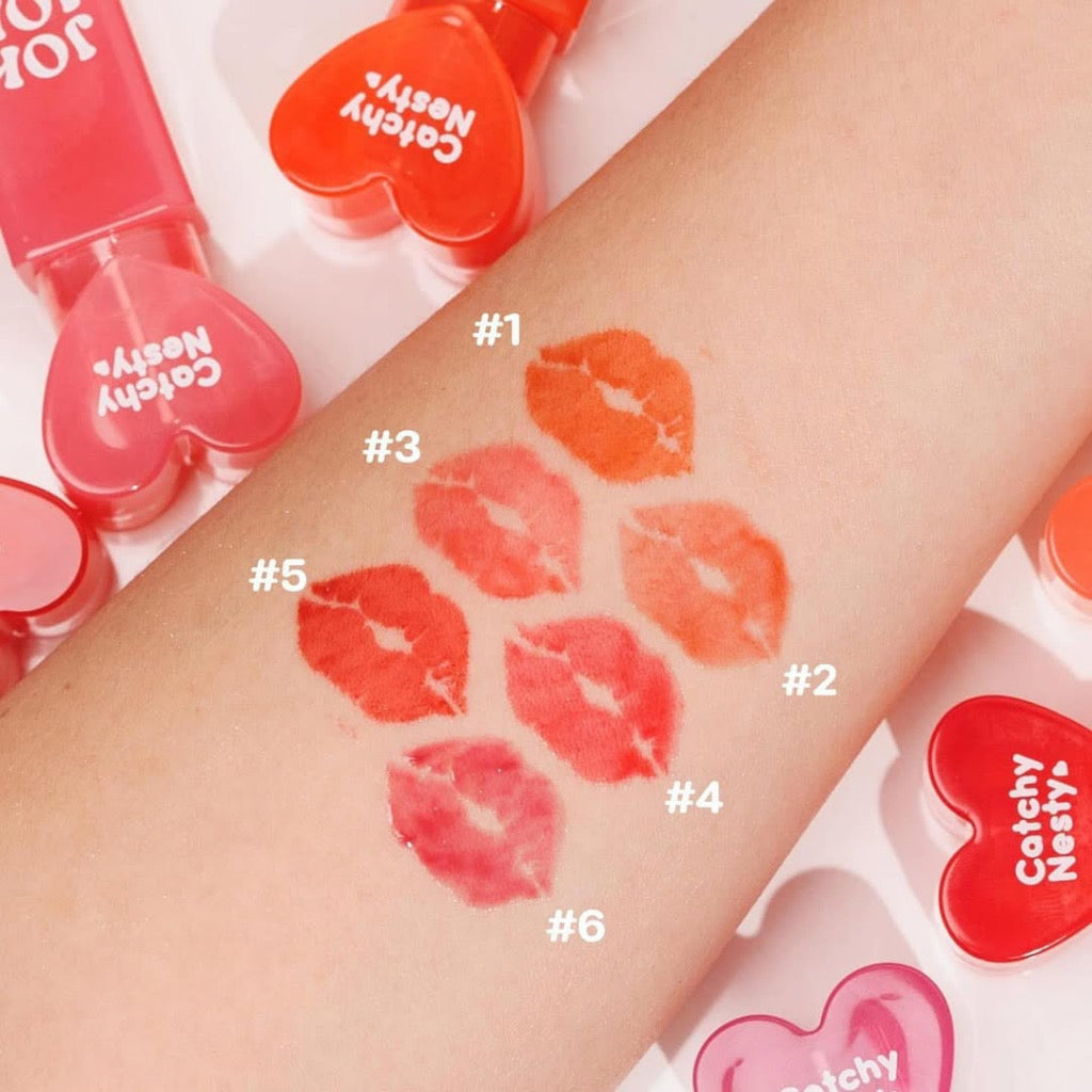 Catchy Nesty Jok Jok Glossy Liptint Long lasting Waterproof Lipstick Moisturize Pigmented Lip Viral