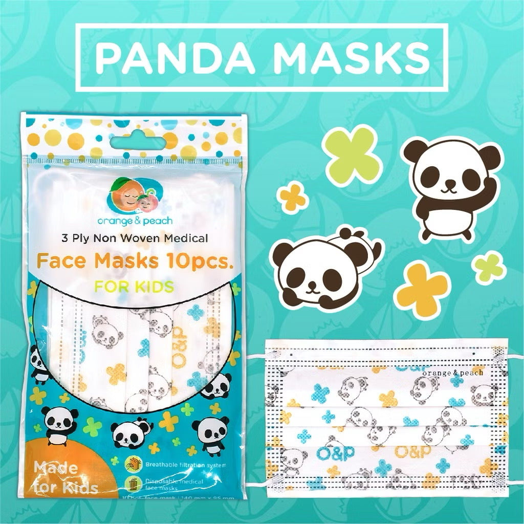 Orange and Peach Disposable Facemask Protective 3-ply Face Mask for Kids