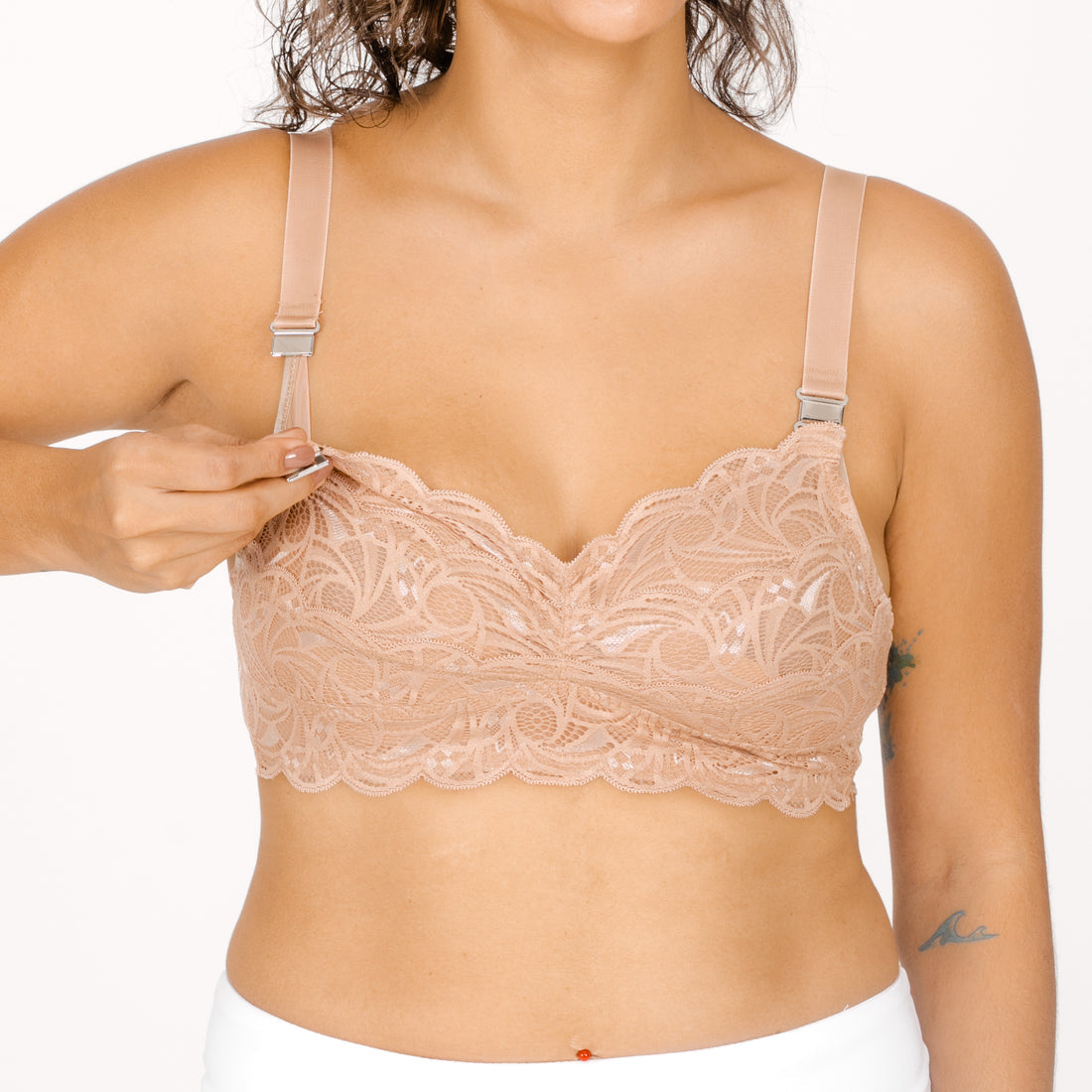 Lily of the Valley All-Lace Nursing & Pumping Bra (Magnetic Clasp) Size 38B