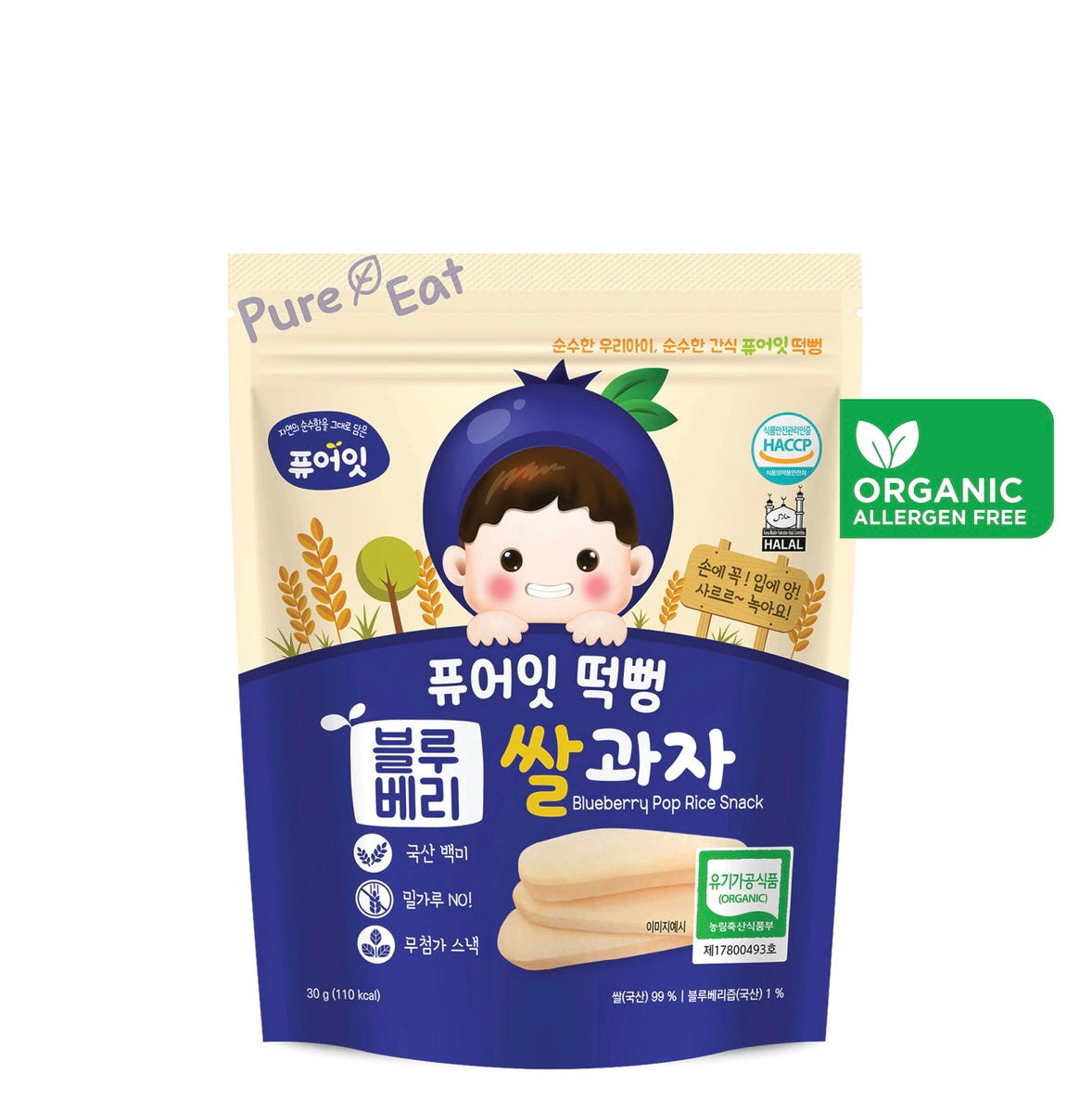 PURE-EAT BABY FOOD ORGANIC POP RICE SNACK 30G