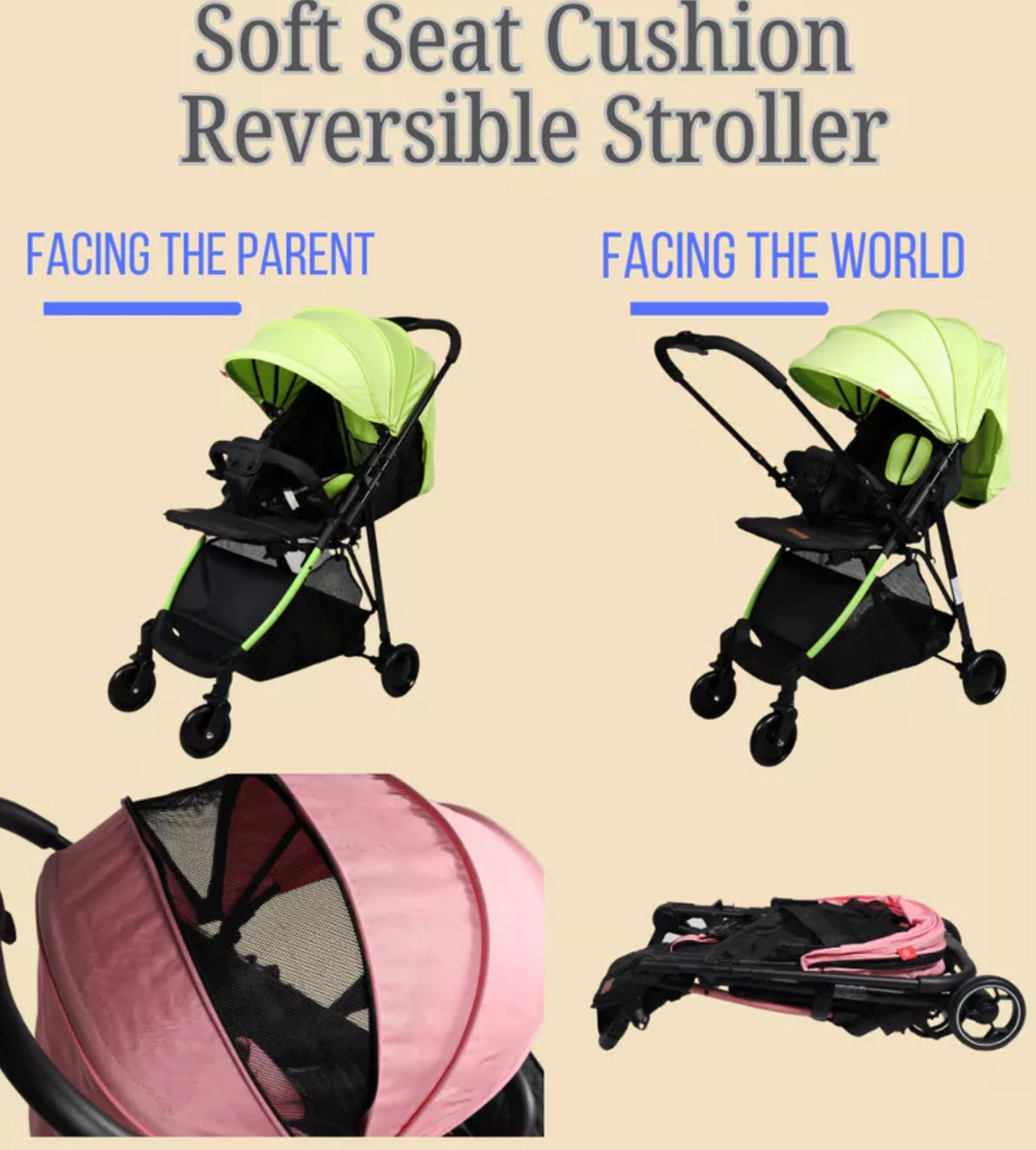 Yoji Baby Legendary Babe 1688 Reversible Handle Stroller