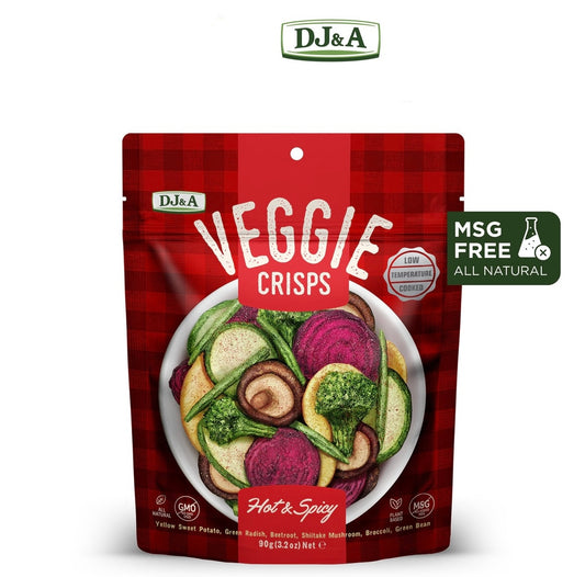 DJ&A Veggie Crisps Hot & Spicy 90g (All Natural, No Added MSG, No GMO)
