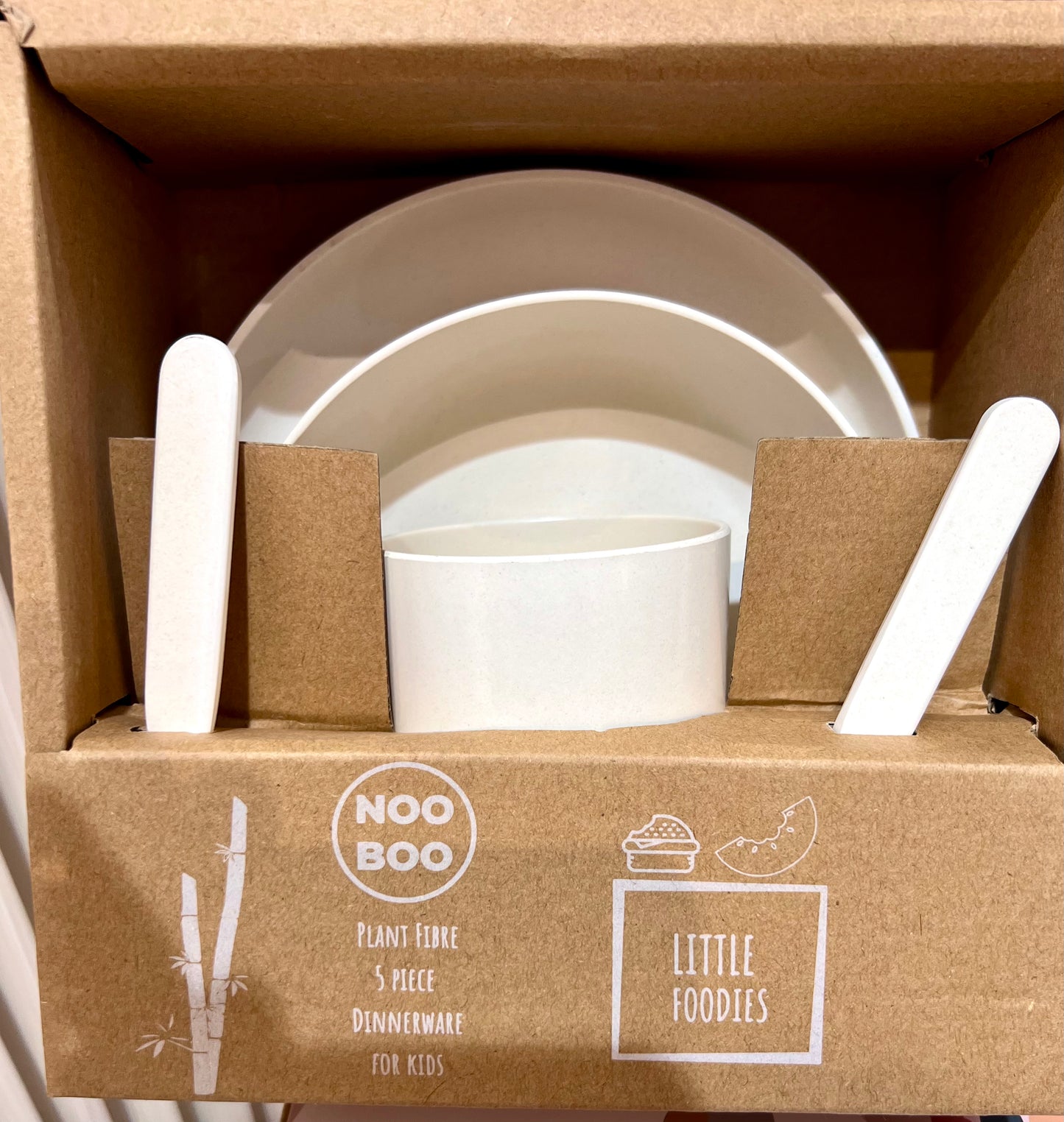 CLEARANCE Nooboo Little Foodies Plant Fibre 5 pc. Dinnerware