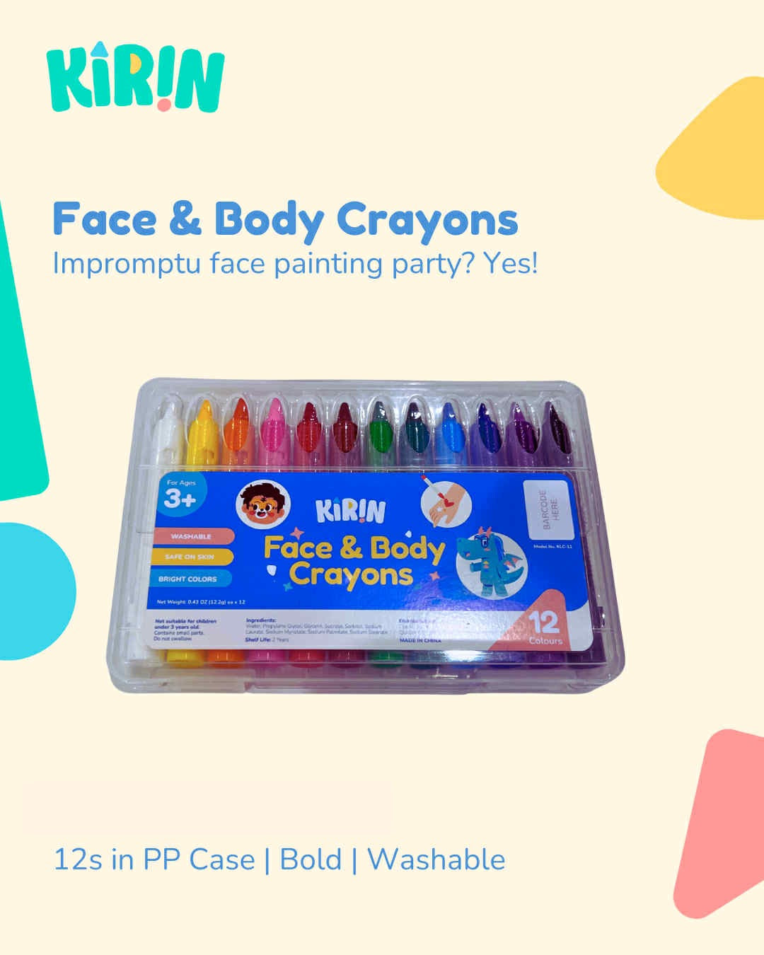 Kirin Face Crayons 12s