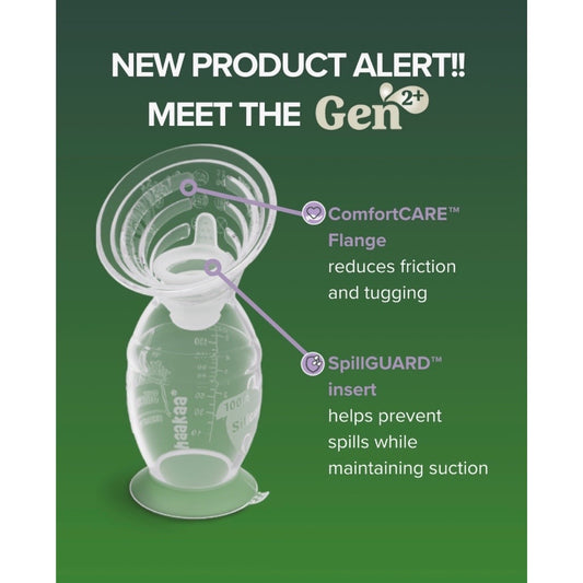 Haakaa Gen 2 Plus 100ml Silicone Manual Breast Pump + SpillGUARD Insert