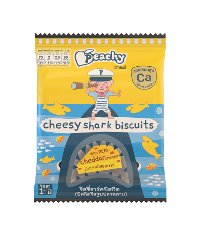 Peachy Baby Cheesey Shark Biscuits 15g x 5 Packs (12m)