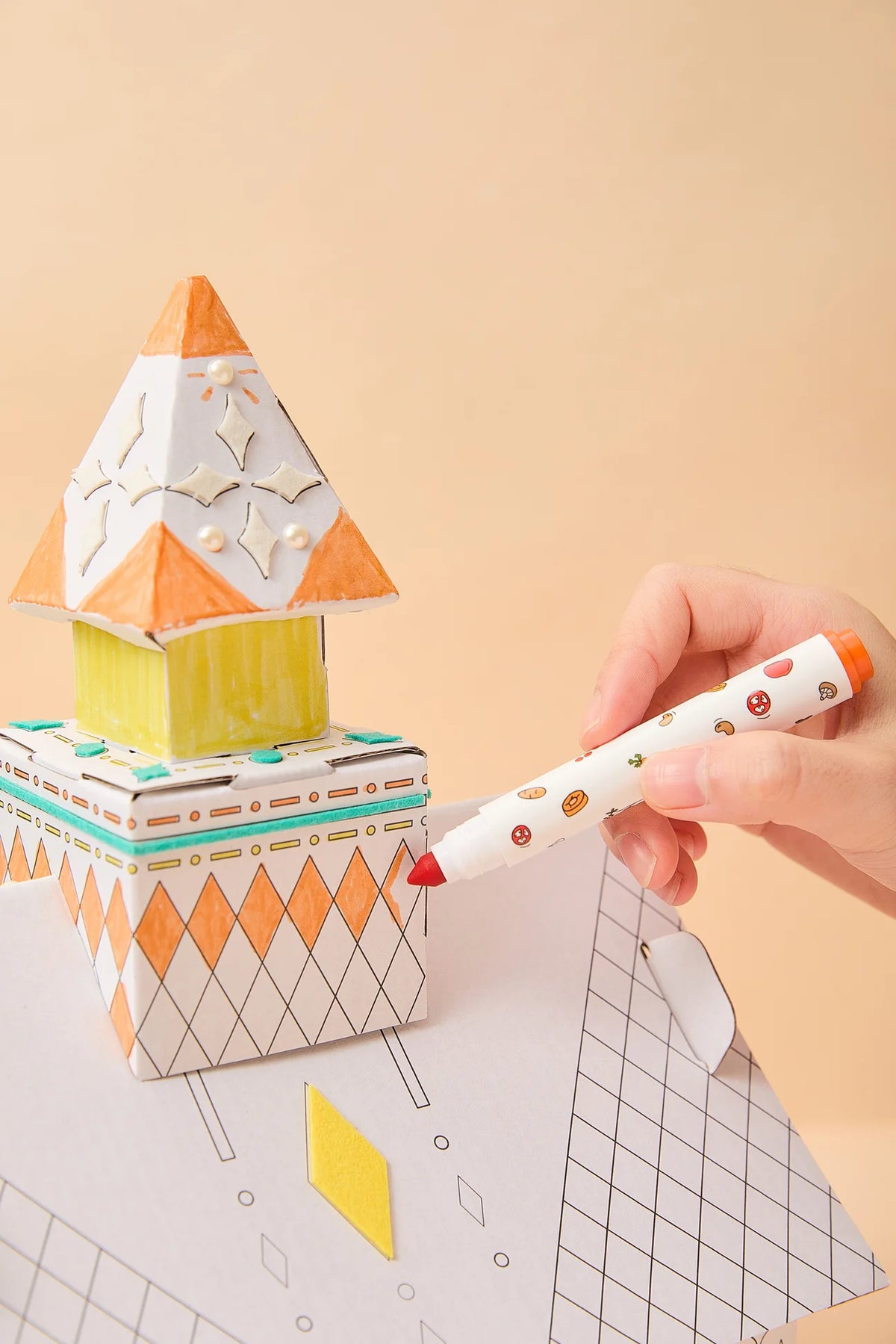 Flower Monaco DIY Paper House Painting