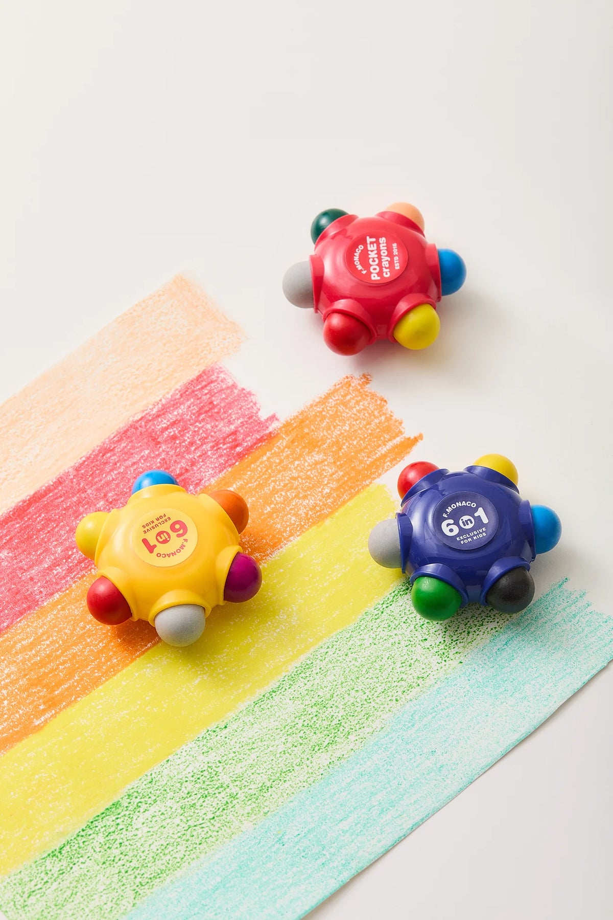 Flower Monaco Pocket Crayons 6-in-1 (Set of 3)