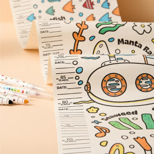 Flower Monaco Height Chart Roll Up Painting