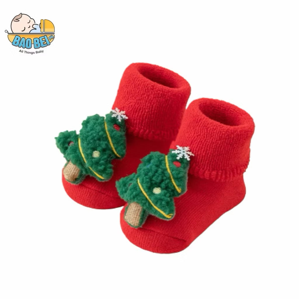 Bao Bei PH Kali Baby Socks for Newborn 0-12 Months Soft Cotton Anti-Skid Bottom Footwear for Infant