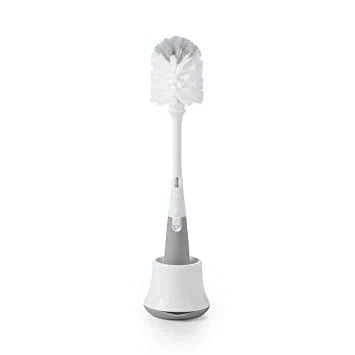 OXO TOT BOTTLE BRUSH WITH NIPPLE CLEANER AND STAND- GRAY
