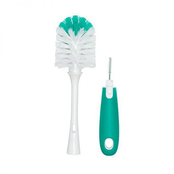 OXO TOT BOTTLE BRUSH WITH NIPPLE CLEANER AND STAND- GRAY