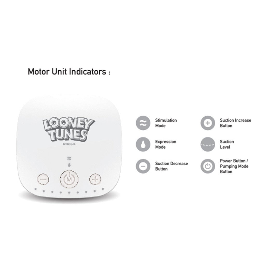 Tender Luv Looney Tunes BPA-free Electric Breast Pump Painless Pumping