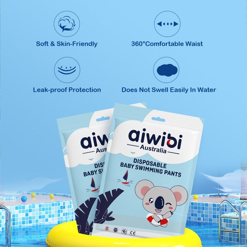 Aiwibi Baby Swimming Diaper Waterproof Pull-up Pants Diapers Disposable for Baby Swimming Pools