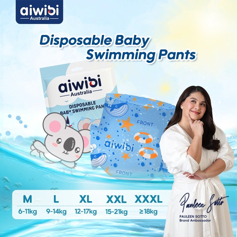 Aiwibi Baby Swimming Diaper Waterproof Pull-up Pants Diapers Disposable for Baby Swimming Pools