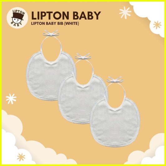 Lipton Baby Cloth Bib: Set of 3 White