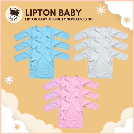 Lipton Baby Tie-side Long-sleeves Top Set of 3 #1302