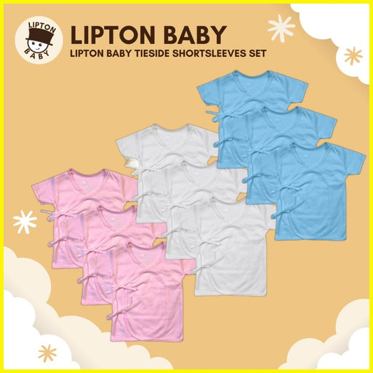 Lipton Baby Tie-Side Short-Sleeves Top (Set of 3) #1301