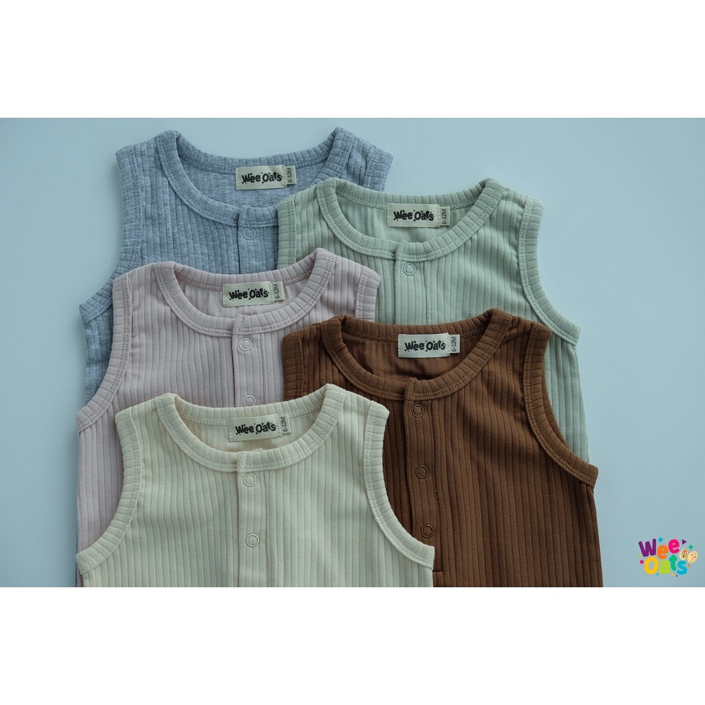 Wee Oats CHURROS - Organic Cotton Baby Sleeveless Onesie Shorts